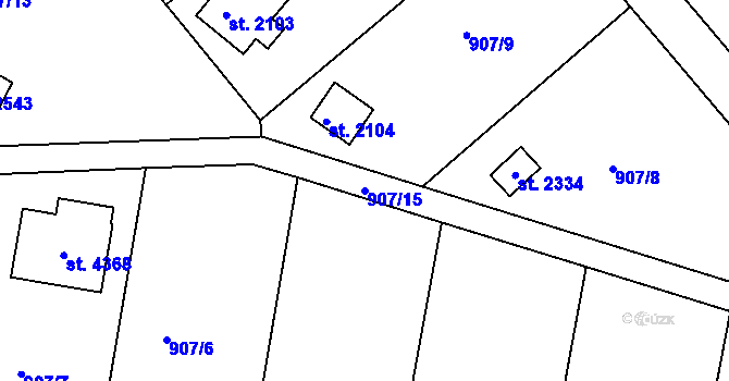 Parcela st. 907/15 v KÚ Náchod, Katastrální mapa