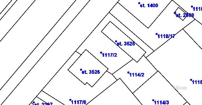 Parcela st. 1117/2 v KÚ Náchod, Katastrální mapa