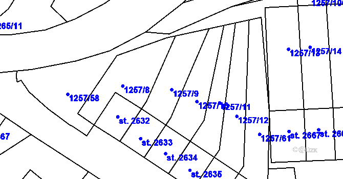 Parcela st. 1257/9 v KÚ Náchod, Katastrální mapa
