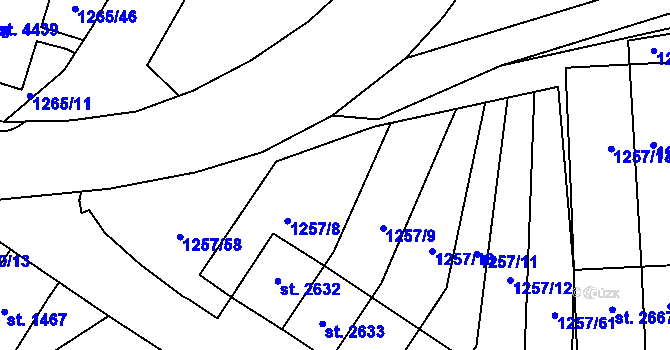 Parcela st. 1257/66 v KÚ Náchod, Katastrální mapa