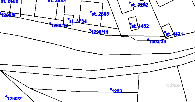 Parcela st. 1298/12 v KÚ Náchod, Katastrální mapa