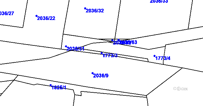 Parcela st. 1773/3 v KÚ Náchod, Katastrální mapa