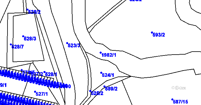 Parcela st. 1982/1 v KÚ Náchod, Katastrální mapa