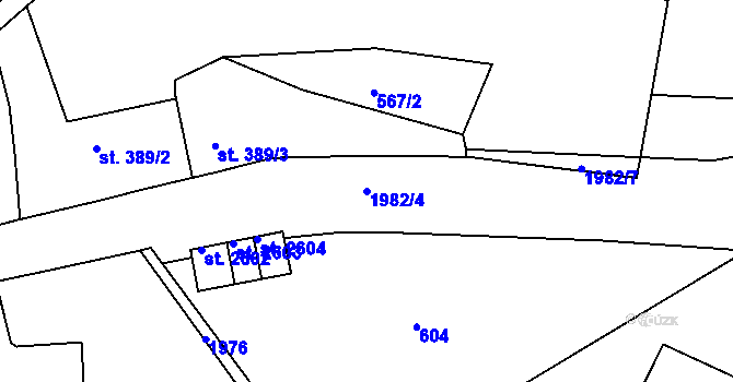 Parcela st. 1982/4 v KÚ Náchod, Katastrální mapa