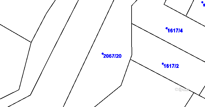 Parcela st. 2067/20 v KÚ Náchod, Katastrální mapa