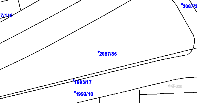 Parcela st. 2067/35 v KÚ Náchod, Katastrální mapa