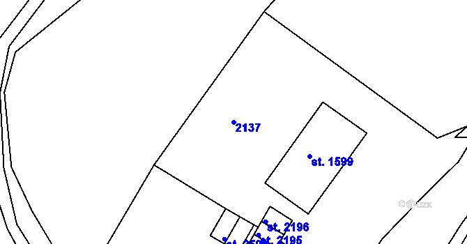 Parcela st. 2137 v KÚ Náchod, Katastrální mapa