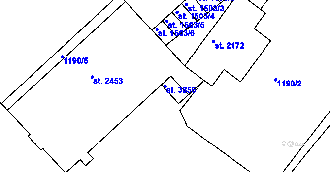 Parcela st. 3856 v KÚ Náchod, Katastrální mapa