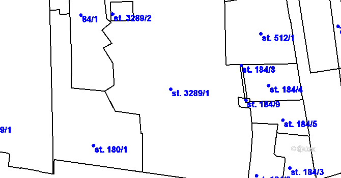 Parcela st. 3289/1 v KÚ Náchod, Katastrální mapa
