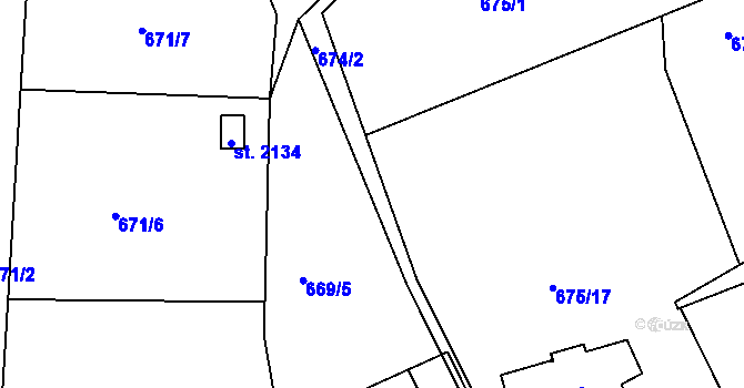 Parcela st. 674/4 v KÚ Náchod, Katastrální mapa