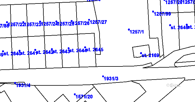 Parcela st. 1257/87 v KÚ Náchod, Katastrální mapa