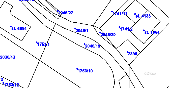Parcela st. 2046/19 v KÚ Náchod, Katastrální mapa