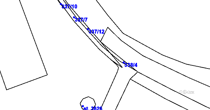 Parcela st. 337/11 v KÚ Náchod, Katastrální mapa