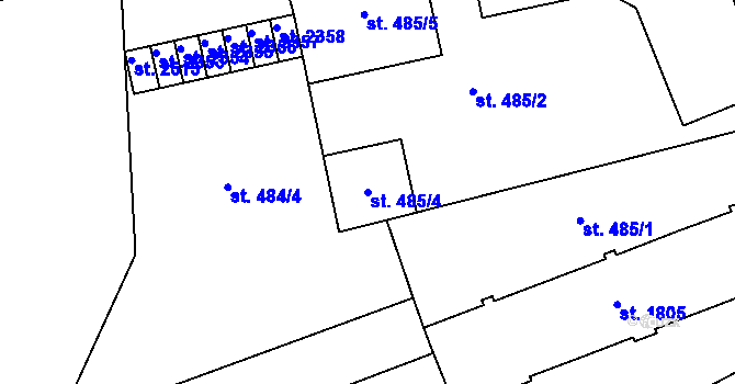Parcela st. 485/4 v KÚ Náchod, Katastrální mapa
