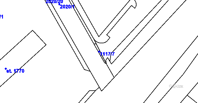 Parcela st. 1117/7 v KÚ Náchod, Katastrální mapa