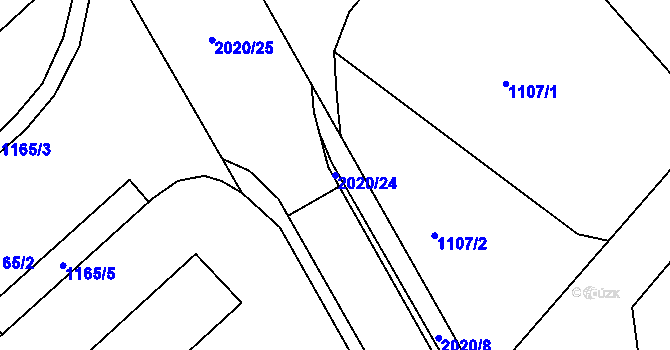 Parcela st. 2020/24 v KÚ Náchod, Katastrální mapa