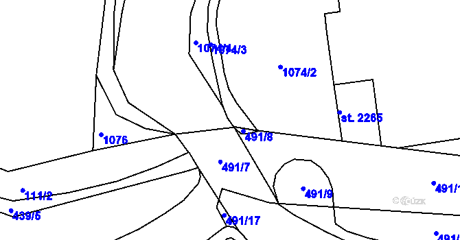 Parcela st. 2088/16 v KÚ Náchod, Katastrální mapa