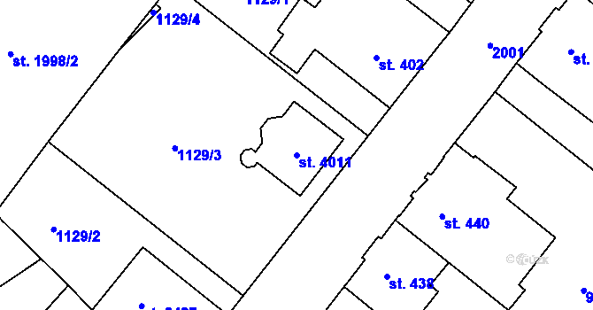 Parcela st. 4011 v KÚ Náchod, Katastrální mapa