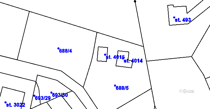 Parcela st. 4015 v KÚ Náchod, Katastrální mapa
