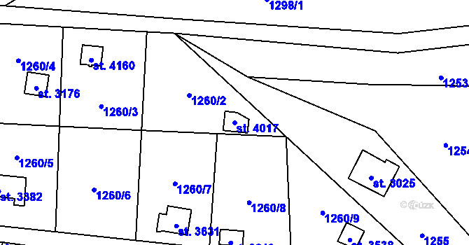 Parcela st. 4017 v KÚ Náchod, Katastrální mapa