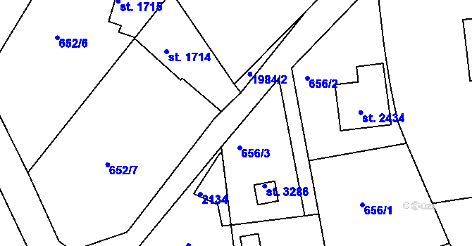 Parcela st. 656/5 v KÚ Náchod, Katastrální mapa