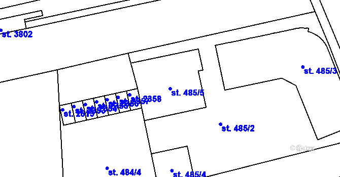 Parcela st. 485/5 v KÚ Náchod, Katastrální mapa