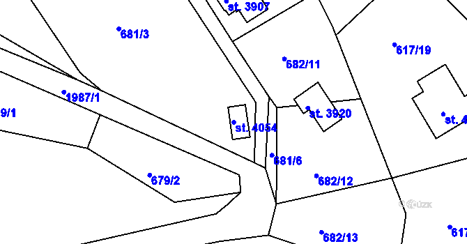 Parcela st. 4054 v KÚ Náchod, Katastrální mapa