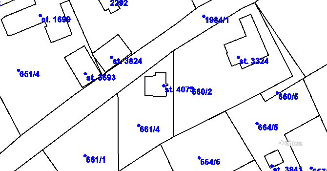 Parcela st. 4073 v KÚ Náchod, Katastrální mapa