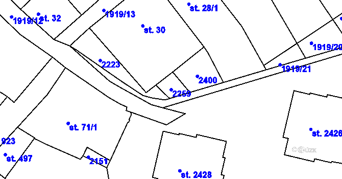 Parcela st. 2259 v KÚ Náchod, Katastrální mapa