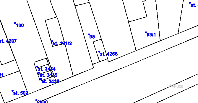 Parcela st. 4266 v KÚ Náchod, Katastrální mapa
