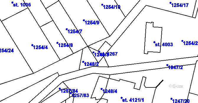 Parcela st. 4267 v KÚ Náchod, Katastrální mapa