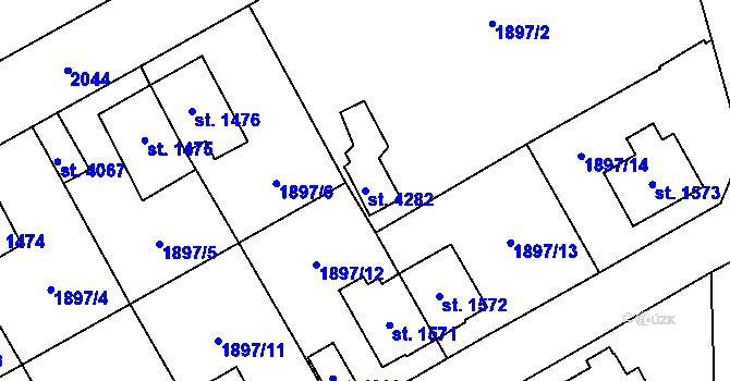 Parcela st. 4282 v KÚ Náchod, Katastrální mapa