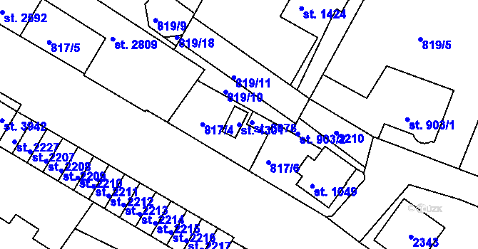 Parcela st. 4301 v KÚ Náchod, Katastrální mapa