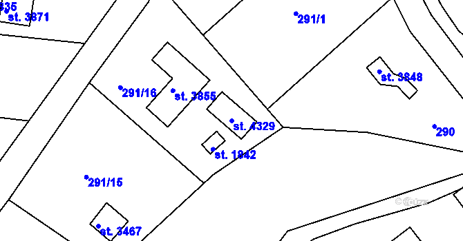 Parcela st. 4329 v KÚ Náchod, Katastrální mapa