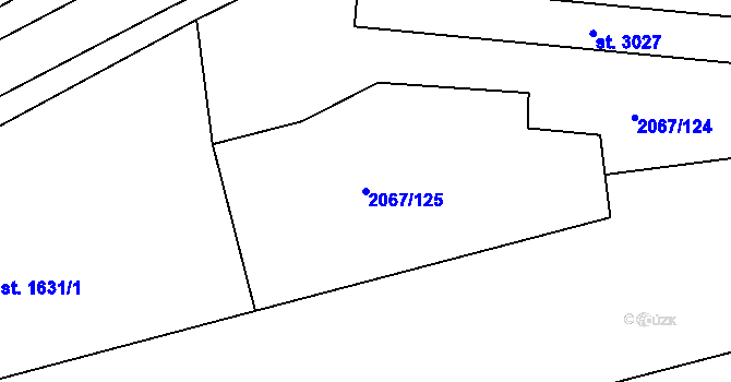 Parcela st. 2067/125 v KÚ Náchod, Katastrální mapa