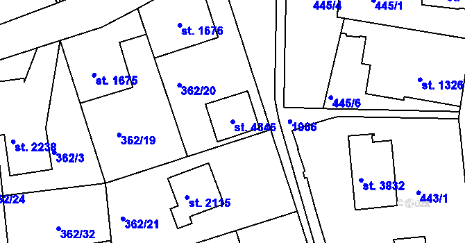Parcela st. 4346 v KÚ Náchod, Katastrální mapa