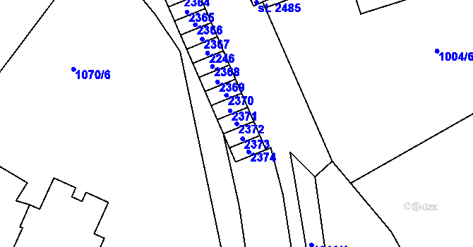 Parcela st. 2372 v KÚ Náchod, Katastrální mapa