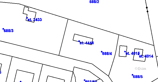 Parcela st. 4448 v KÚ Náchod, Katastrální mapa