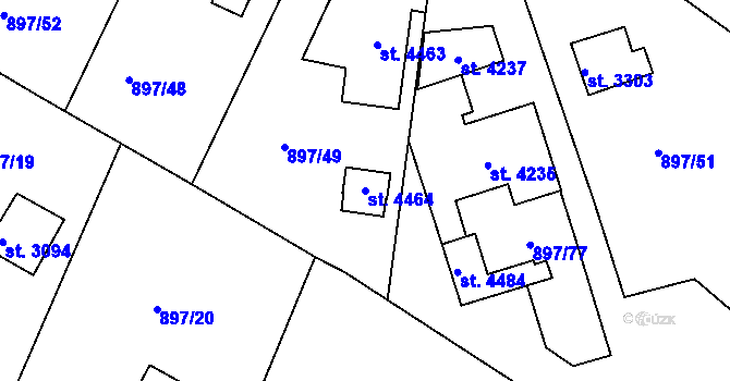 Parcela st. 4464 v KÚ Náchod, Katastrální mapa