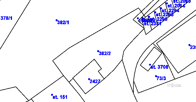 Parcela st. 382/2 v KÚ Náchod, Katastrální mapa