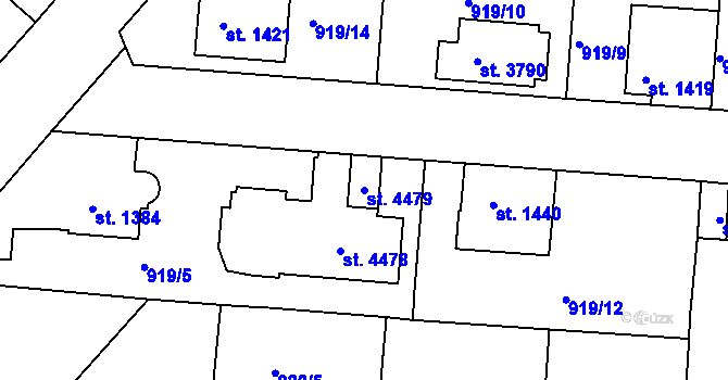 Parcela st. 4479 v KÚ Náchod, Katastrální mapa