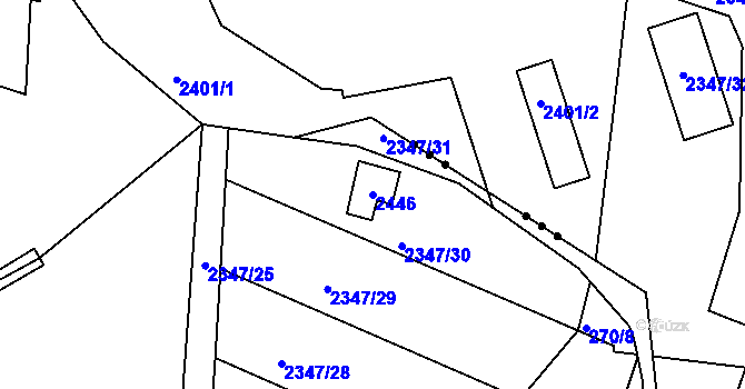 Parcela st. 2446 v KÚ Náchod, Katastrální mapa
