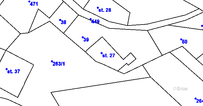 Parcela st. 27 v KÚ Babí u Náchoda, Katastrální mapa