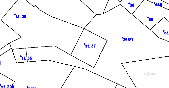 Parcela st. 37 v KÚ Babí u Náchoda, Katastrální mapa