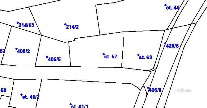 Parcela st. 57 v KÚ Babí u Náchoda, Katastrální mapa