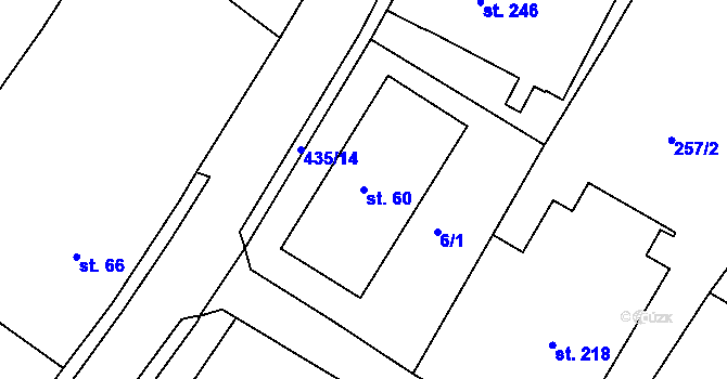 Parcela st. 60 v KÚ Babí u Náchoda, Katastrální mapa