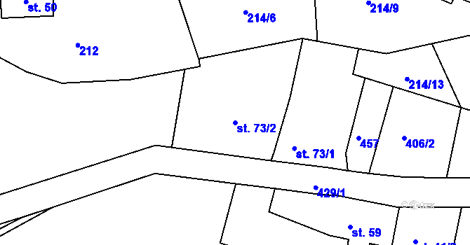 Parcela st. 73/2 v KÚ Babí u Náchoda, Katastrální mapa