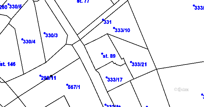 Parcela st. 89 v KÚ Babí u Náchoda, Katastrální mapa