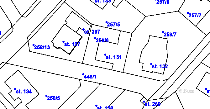 Parcela st. 131 v KÚ Babí u Náchoda, Katastrální mapa
