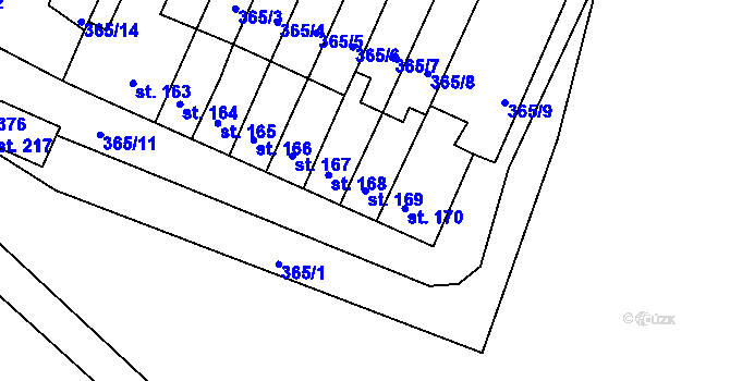 Parcela st. 169 v KÚ Babí u Náchoda, Katastrální mapa